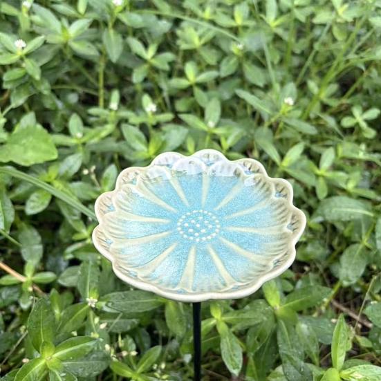 Bienenwassertränke mit Ständer, Schmetterlings-Trinkstation Gartenkunst, Vogeltränke mit Blumen für den Außenbereich, Geschenk für Bestäuber