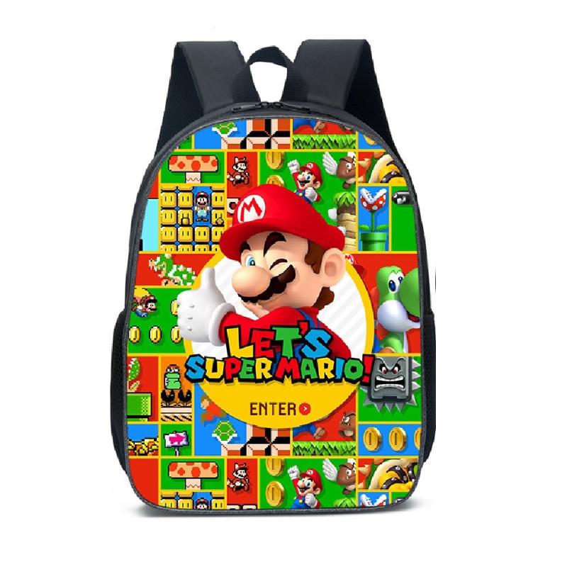 New Arrival Mario Cartoon Backpack For Elementary And Middle School Students Lunch Bag And Pencil Case Included