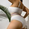 Sexy European and American Large Size High Waist Split Bikini Women's Swimsuit