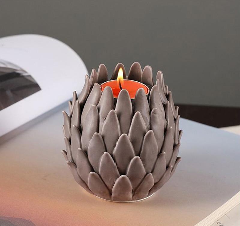 Chinese Lotus Candlestick Ceramic Decoration Home Livingroom Table Candle Holder Ornaments Homestay Hotel Furnishing Accessories