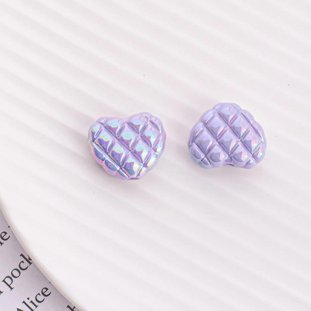 TX07 5Pcs Candy Waffle Pentagram Rhombus Love Pineapple Acrylic Charm Bead Handmade Straight Hole DIY Accessories Trend Bracelet