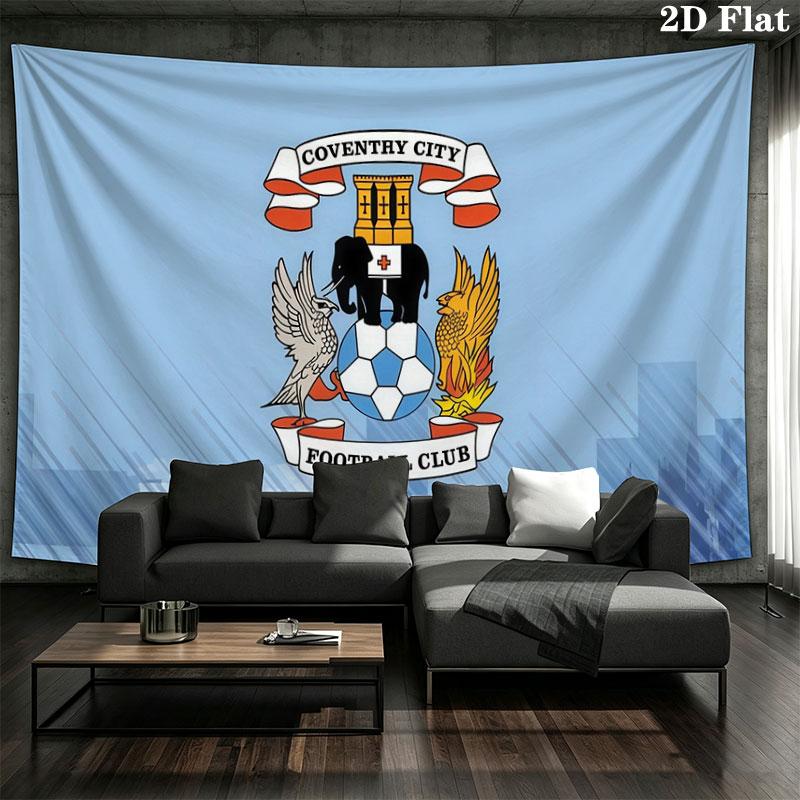 Coventry City Wall tapestry, aesthetic printed fabric blanket, suitable for bedroom, living room, and home decor.