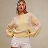 2025 Floral Jacquard Ribbed Cuff Women's Knitwear – Casual Long-Sleeved Sweater