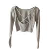 Korean Spicy Backless Long Sleeve Crop Top for Women - Trendy and Sexy