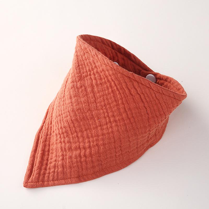Double Layer Muslin Cotton Baby Bib - Solid Color Triangle Scarf