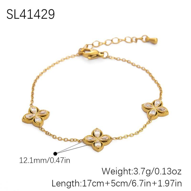 Stainless Steel Four Leaf Clover Necklace Earring Set Women Lightweight Hypoallergenic Jewelry Elegant Minimalist