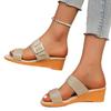 Plus Size Shoes for Women 35-43 Summer Fashion Women Slip on Platform Wedges Non-slip Sandals Sequin Women Footwear