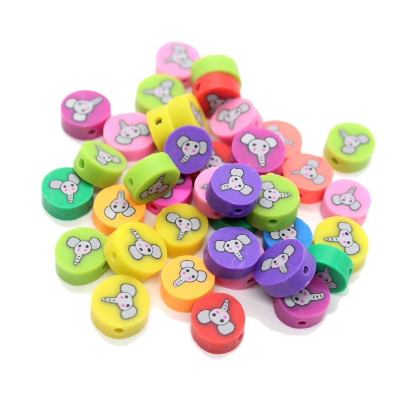 Soft Pottery Pieces Beaded Diy Mobile Phone Chain Accessories Loose Beads Smiley Face Letters Animal Fruit Mixed Soft Pottery