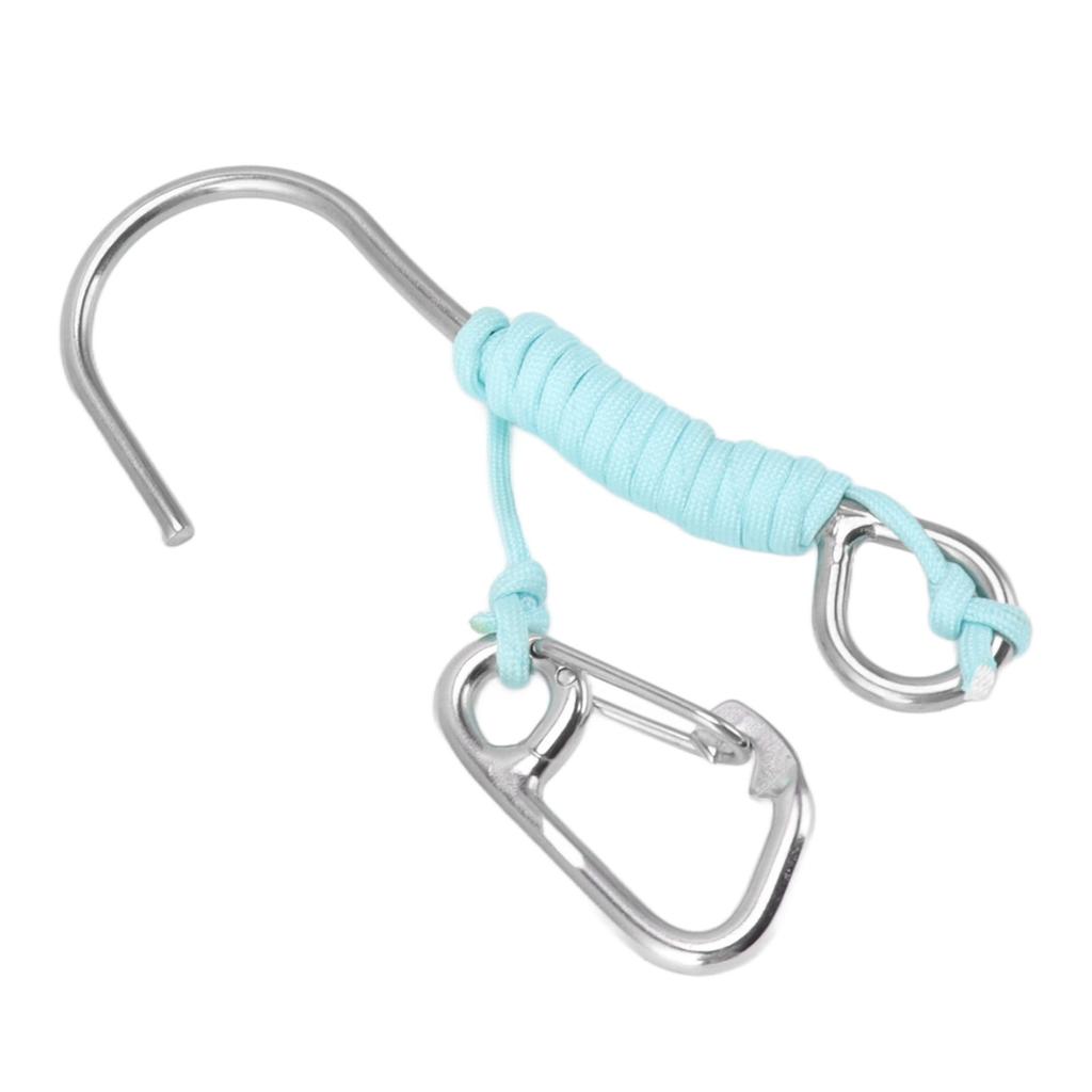 Diving Single Hook 316 Stainless Steel Anti Lost Reef Hook with Lanyard Glow In The Dark for