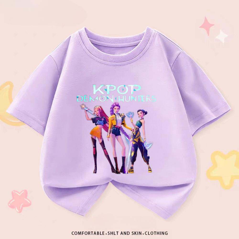 Kpop Dämonenjäger Kinderkleidung T-Shirts Sommer Neue Mode Beliebte Kurzarm Oberteile T-Shirt Kinderkleidung Lässige T-Shirts