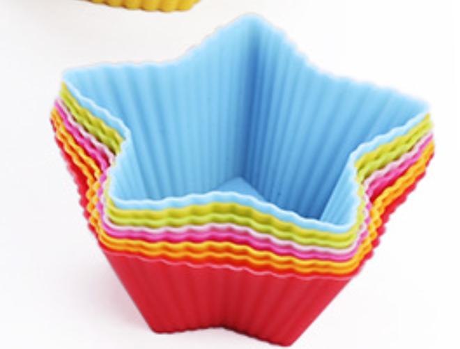 

High-temperature Resistant Silicone Muffin Cup Small Cake Cup Mold Pudding Jelly Cup Air Fryer Baking Pastry Kitchen Mold 12pcs random color