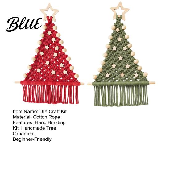 Unique DIY Christmas Trees Boho Make 2 Tree Kit Presents Braided Cotton Rope Knot Craft