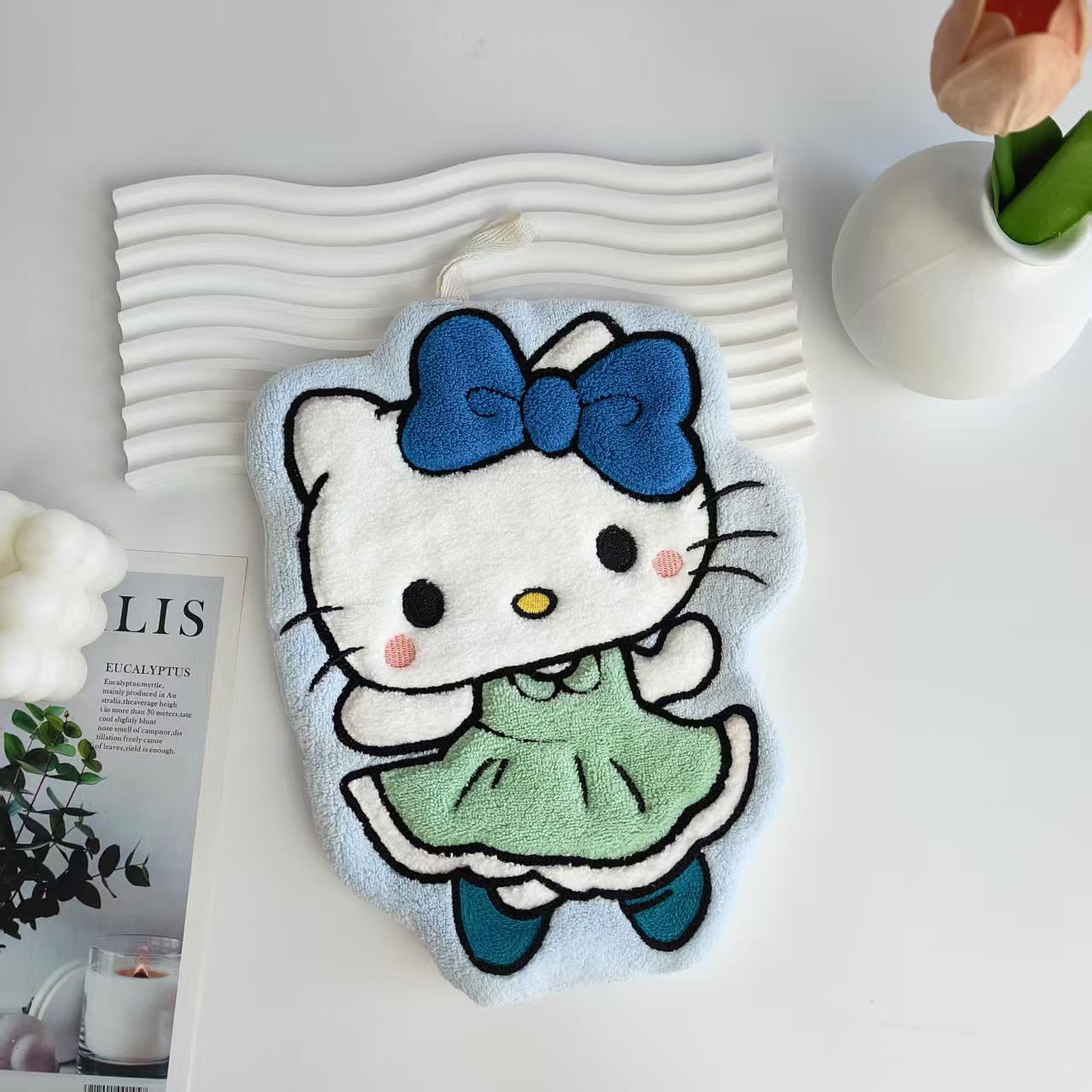 Hello Kitty Quick-Dry Coral Fleece Hand Towel for Bathroom or Kitchen