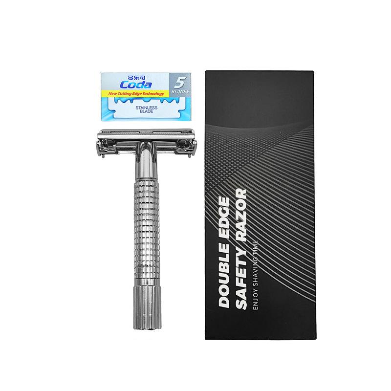 

Ручная бритва с откручивающимся лезвием Ручная бритва с откручивающимся лезвием Старомодная двухсторонняя бритва для бритья Black box