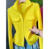 Spring Autumn Women Knitted Sweater Cardigan Short Jacket Korean Fashion Zipper Solid Turn-Down Knit Coat Female Tops