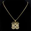 Adinkra Sankofa Symbol DWENNIMMEN Necklace for Women Men Stainless Steel West African Wisdom Chain Necklaces Jewelry N8086S01
