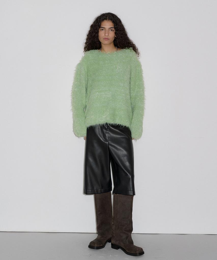 Obeodyupeulleeo Hairy Glitter Knit_Lime Green
