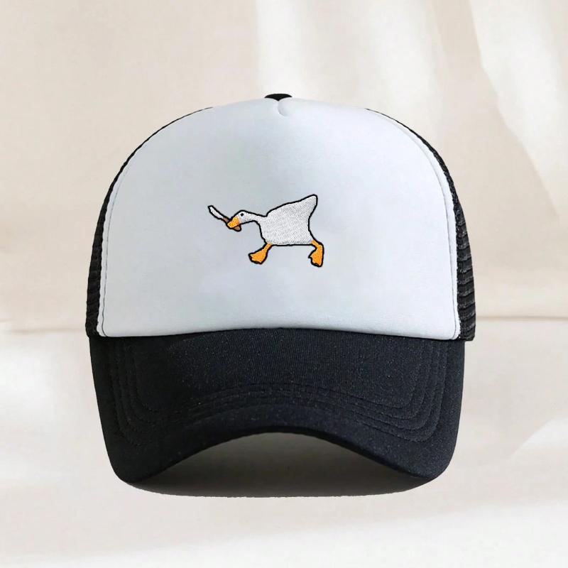 1Pc Big Stupid Goose Print Baseball Cap Casual Mesh Breathable Sun Visor Cap Breathable Sport Baseball Cap Women Outdoor Sun Hat Adjustable чёрный