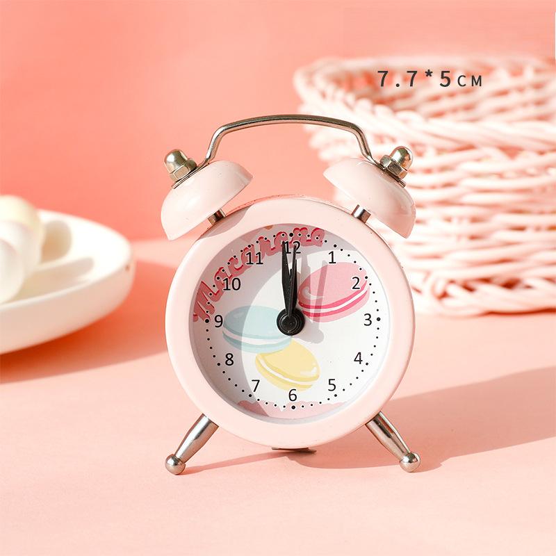 Ceas deșteptător silențios mic băiat desen animat copil studentă mini drăguț dormitor noptieră creativ sunet puternic ceas de masă