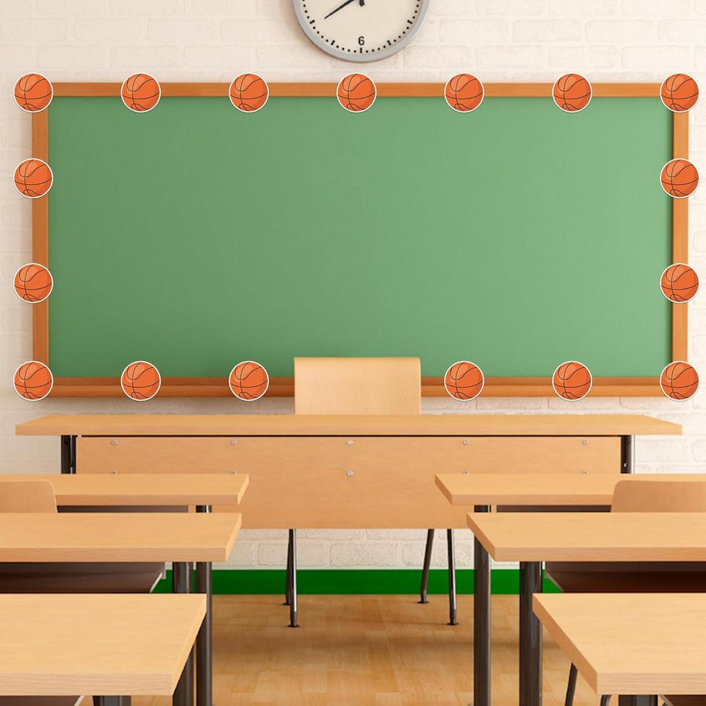 50 PCS Basketball Cutouts for Bulletin Board Decorations, Basketball Paper Cut-Outs for Classroom Bulletin Board School Office Wall Decor Sport Theme