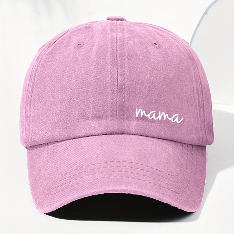 1pc Women's "Mom" Printed Baseball Cap,Retro Washed Daddy Hat,Outdoor Adjustable Mother's Day Gift,Suitable for Sports,Fishing
