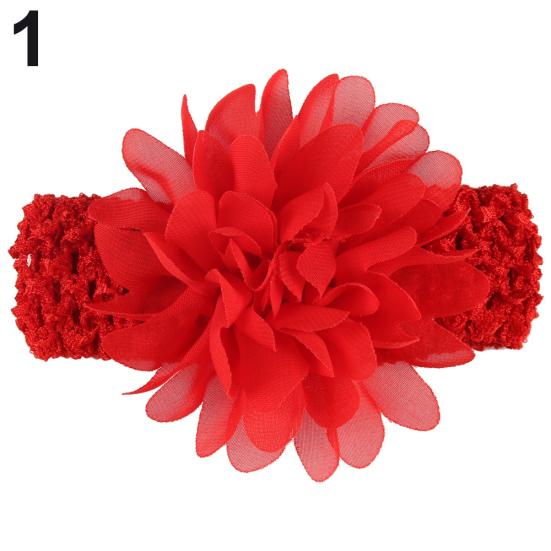 Fashion Baby Girls Kids Chiffon Flower Elastic Headband Hair Accessory Headwear