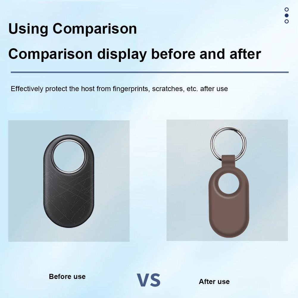 Silicone Case Protective Case Anti-Drop Soft Protective Sleeve Skin Cover Waterproof with Keychain for Samsung Galaxy SmartTag2