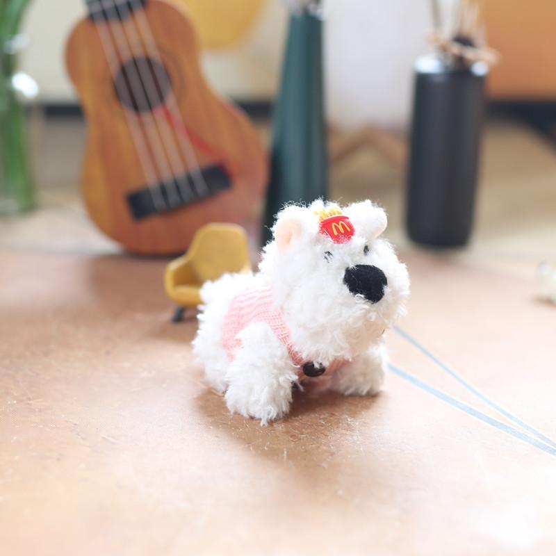 Adorable Dog Plush Doll With Short Faux Fur For Bag Hanging And Collection