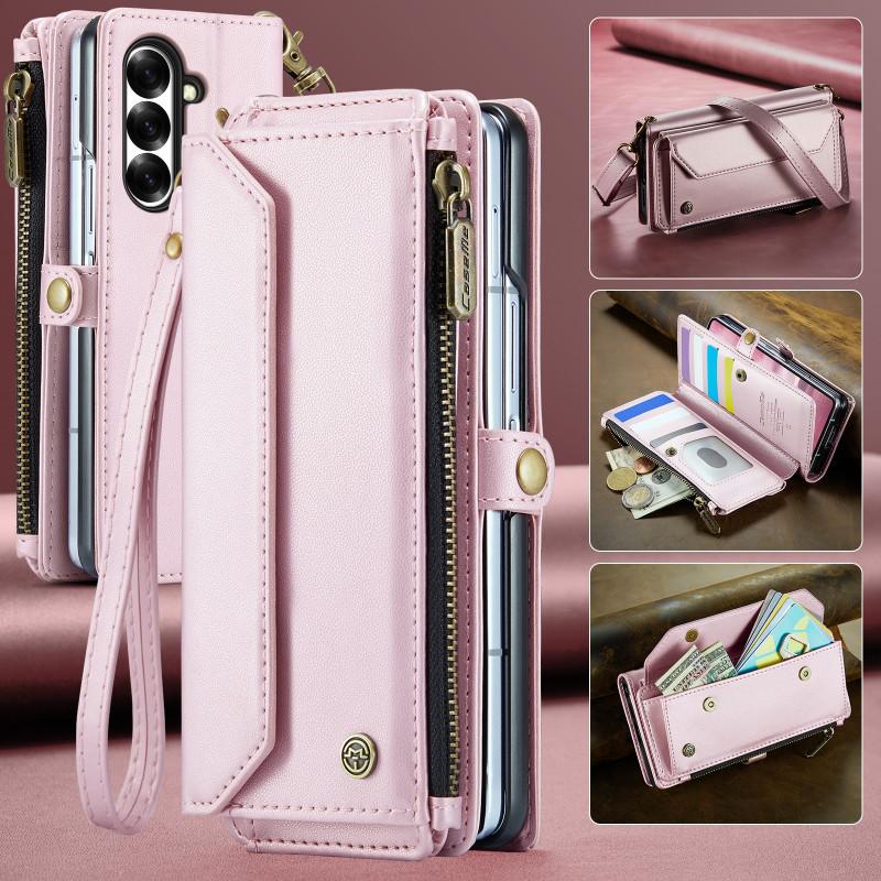 Custodia per Telefono a Tracolla con Porta Carte per Samsung Z Fold 4/5/6/7 - Tracolla e Protezione