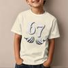 67 Number Print T-Shirt für Kinder Coole Hände Grafik Kurzarm Mode Lässiges Oberteil Lustig 6 7 Memes Mädchen Junge Kleidung Baumwoll-Oberteil