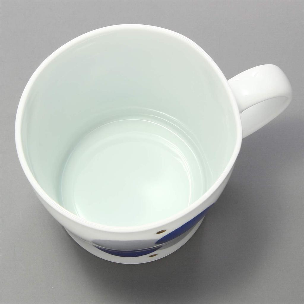 Hamato Hasami Ware Tenryu Kiln Indigo Dish Lightweight Mug with Indigo Circle Pattern 350ml (384004)