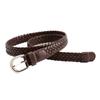 Simple Solid Color Metal Buckle No Punching Imitation Leather Woven Women Belt