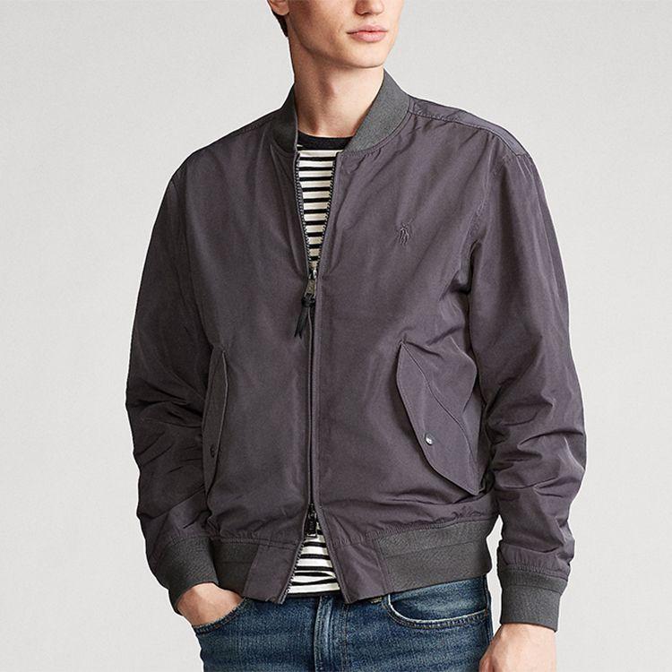 Polo Ralph Lauren Solid Color Pony Logo Zip-Up Long Sleeve Jacket Men Jackets Gray MNPOOTW16020163-020