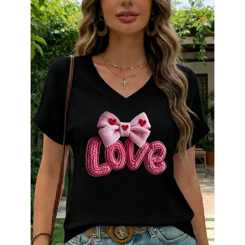 

V-neck short-sleeved T-shirt for women S