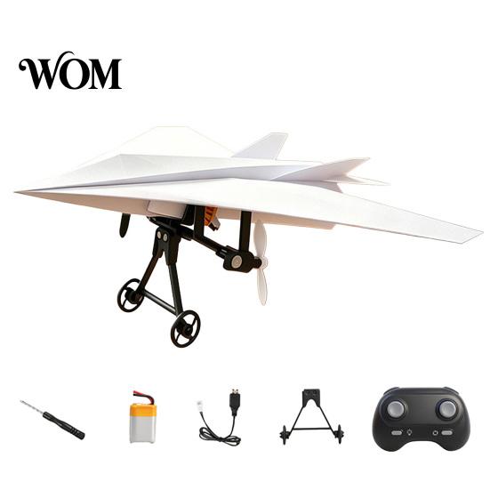 Dual Propeller Paper Plane Kit RC Airplane DIY Kit, Remote Control Electric Module with Gyro Stabilizer, Propellers, Aircraft Launcher Component