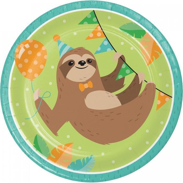 Creative Party Paper Sloth Dinner Plate (Pack of 8)