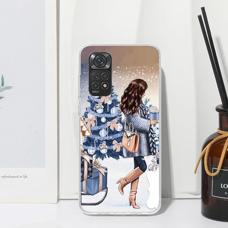 Christmas Girls Tree Gift Phone Case For Xiaomi Redmi Note 15 13 14S 14 Pro Plus 12S 11S 10S 12 11E 10 11T Art Fundas Back Cover