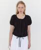 SINOON Shirring Half Blouse (Black)