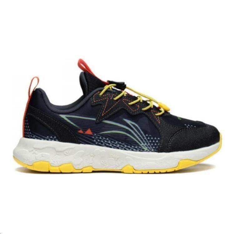 Li Ning Kids Zhixing Lite Non-Slip Wear-Resistant Breathable Low-Top Running Shoes Kids sneaker Black Yellow YKFT012-1