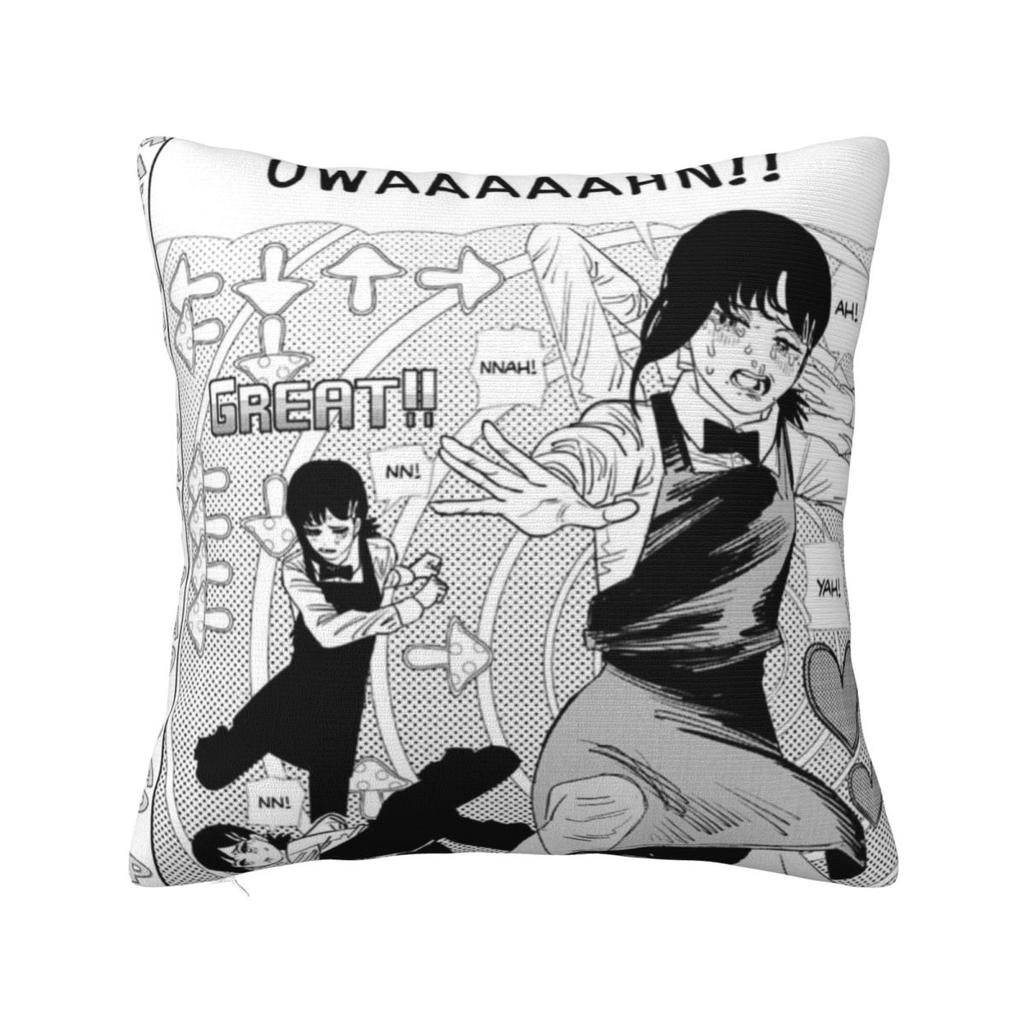 Chainsaw Man Volume  Cover Square Pillow Cases Denji Pochita Devil Makima Cushion Covers Fashion Decor Pillowcase for Car