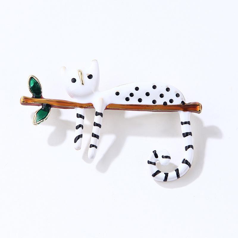 

Стильная Милая Ленивая Пятнистая Кошка Животное Сплав Брошь Капля Масла Мультфильм Значок Аксессуары