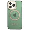 Guess Guhmp13Lhtcma Iphone 13 Pro / 13 6,1 Green/Khaki Hard Case Gold Outline Translucent Magsafe