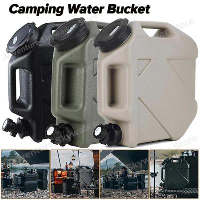Seau à eau 3-12L Grande capacité Portable Sac à eau de camping avec robinet détachable Pas de fuite pour Camping Pêche Pique-nique Randonnée