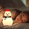 Snowman Tap Light Cute Christmas Lamp Rechargeable Silicone Touch Bedside Light Snowman Mood Lighting for Christmas Tree