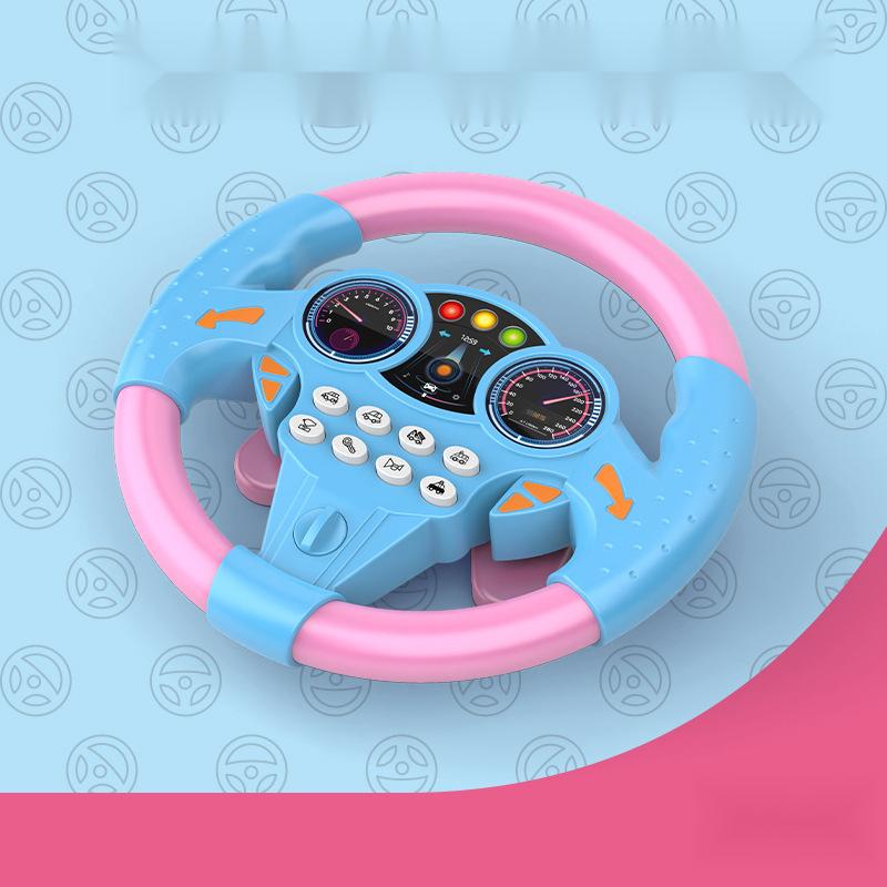 Simulation Children Steering Wheel Toy 360° Rotation Driving Early Education Machine Simulator With Light Sound Toys For Kids