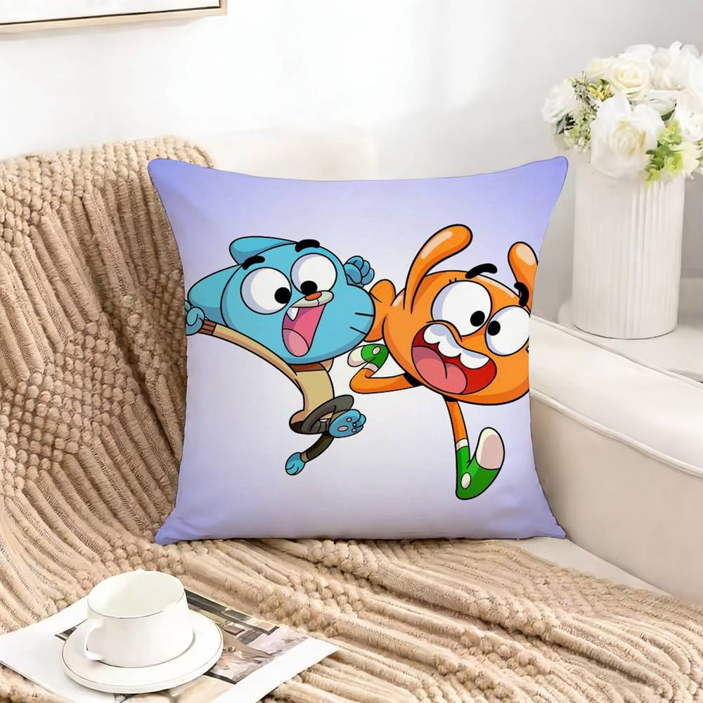 The AAMAZING WWorld of GGumball Pillow Case Square DoubleSided Sofa Cushion Cover Bedroom Bedside Pillow