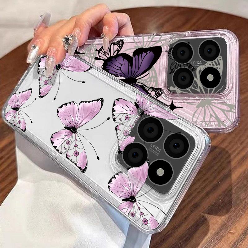 Multi-color Butterfly Pattern Case For Xiaomi Redmi Note 15 Pro 4G Funda Redmi Note 14 13 Pro 5G Clear TPU Silicone Soft Cover
