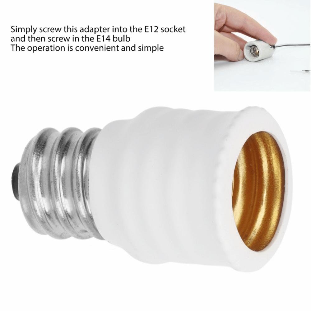 6 Pcs Black/White E12 To E14 Adapter Screw in Bulb Converter Durable Light Bulb Adapter  Bedrooms
