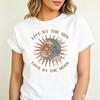 Live By The Sun Love By The Moon Print T Shirt Women Vintage Sun Moon Face Graphic Short Sleeve White Boho Casual Tee