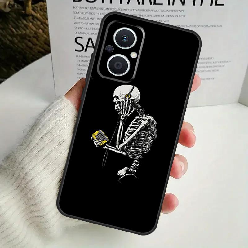 Aesthetics Skeleton Phone Case For OPPO Reno 8T 14F 13 F 12 11 10 14 Pro 7 8 Lite OPPO Find X8 X6 X5 X9 Pro Cover